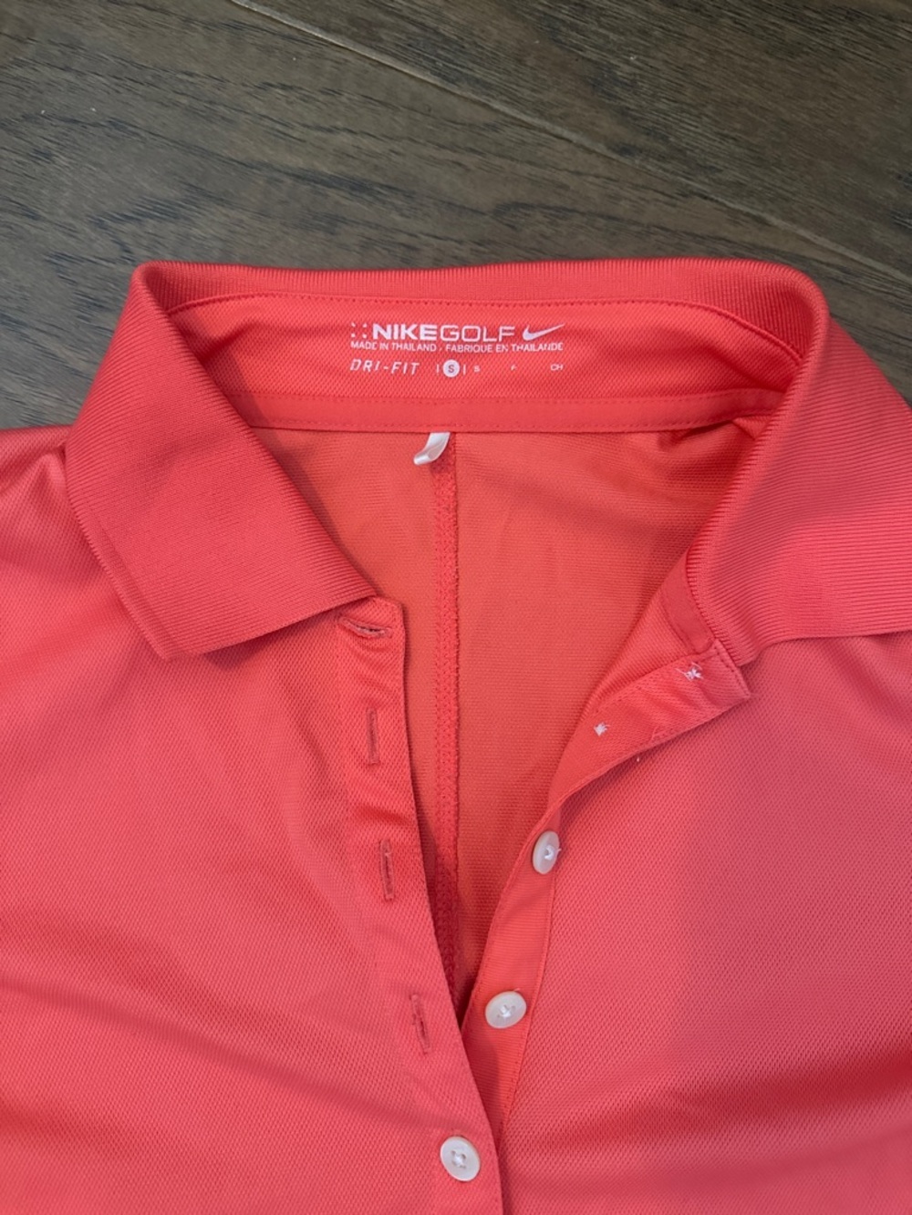 Nike Women’s S Coral Dri-Fit Button Collar Golf Short Sleeve Polo - Picture 3 of 8